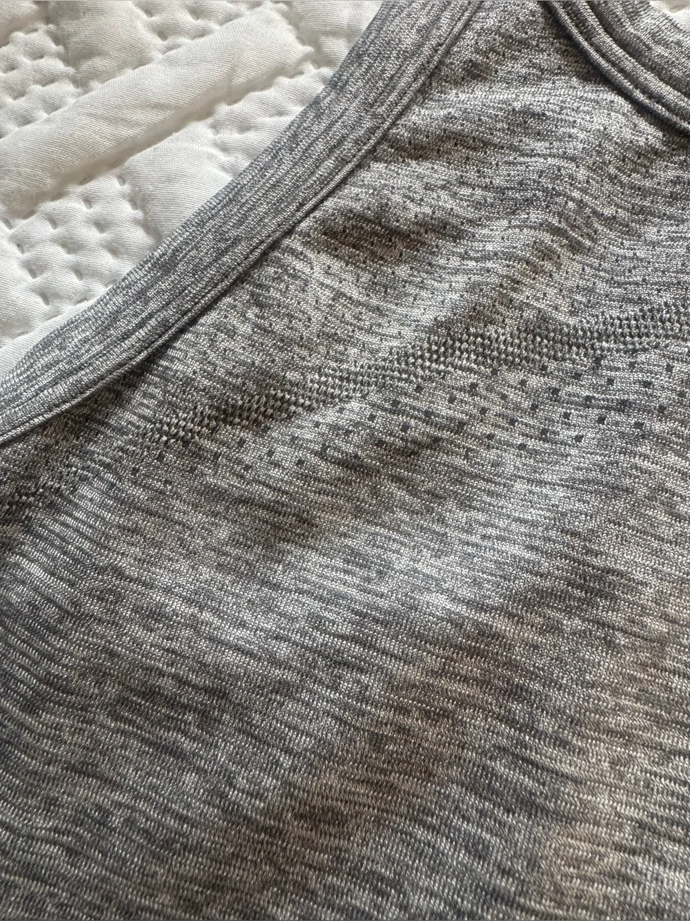 Lululemon Seamless Racerback Run Gym Athletic Crop Tank Top Heather Women Gray 2